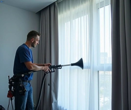 Professional curtain steam cleaning process equipment Matty Curtain Cleaning mitchelton