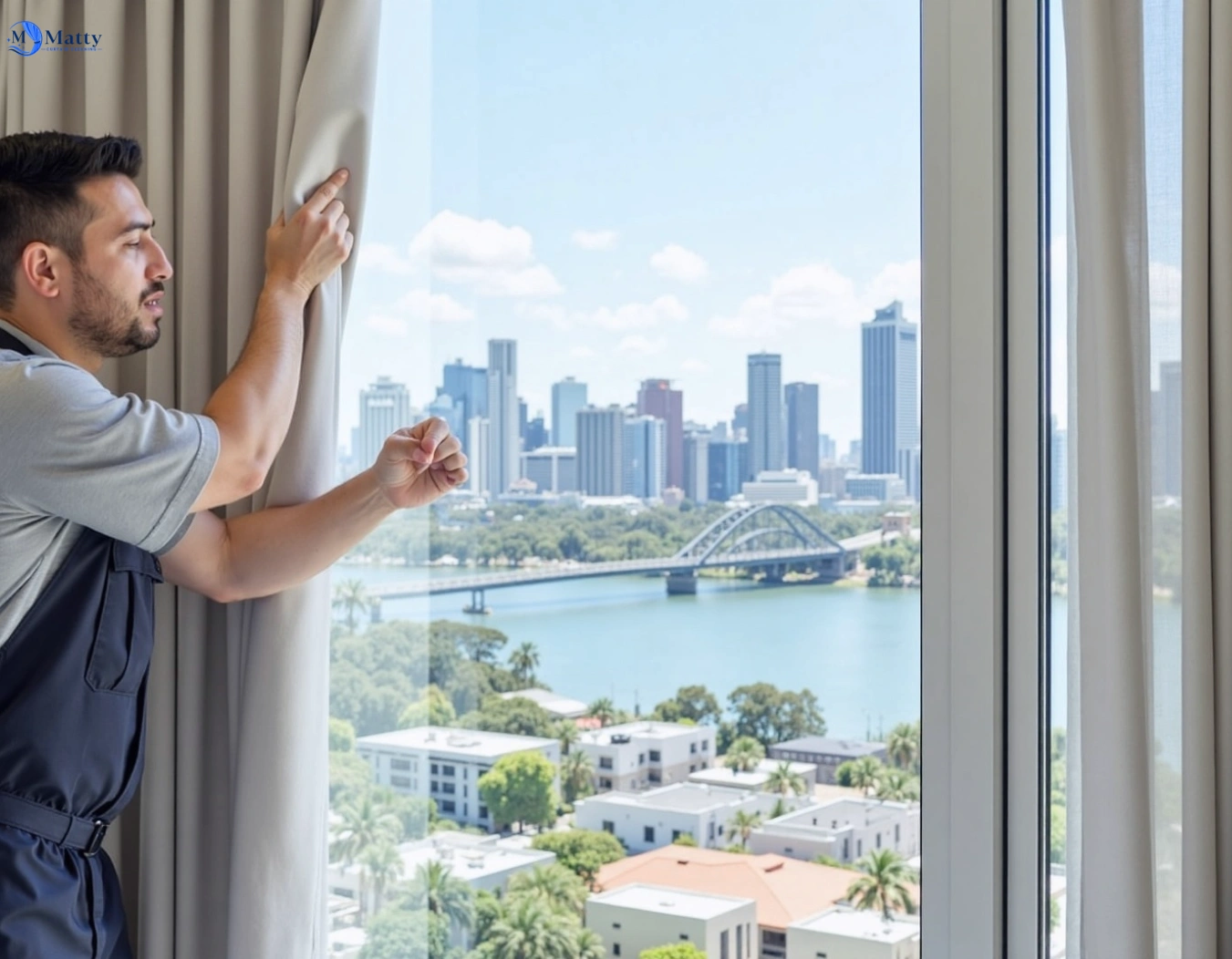 Professional curtain steam cleaning service mitchelton QLD by Matty Curtain Cleaning