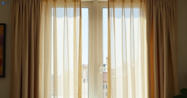 Dusty and dull curtains in mitchelton before steam cleaning